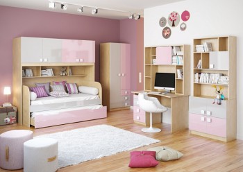 Детская комната Грэйси (Розовый/Серый/корпус Клен) в Лесосибирске - lesosibirsk.mebel54.com | фото