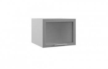 Гарда ГВПГС 600 шкаф верхний горизонтальный глубокий со стеклом высокий (Серый Эмалит/корпус Серый) в Лесосибирске - lesosibirsk.mebel54.com | фото