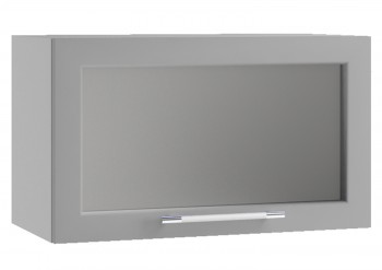 Гарда ПГС 600 шкаф верхний горизонтальный со стеклом (Серый Эмалит/корпус Серый) в Лесосибирске - lesosibirsk.mebel54.com | фото