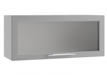 Гарда ПГС 800 шкаф верхний горизонтальный со стеклом (Серый Эмалит/корпус Серый) в Лесосибирске - lesosibirsk.mebel54.com | фото