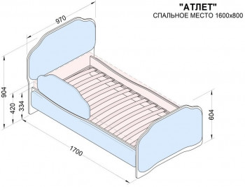 Кровать 160 Атлет 96 Серый (мягкий бортик) в Лесосибирске - lesosibirsk.mebel54.com | фото