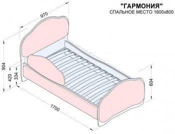 Кровать 160 Гармония 18 Бордовый (мягкий бортик) в Лесосибирске - lesosibirsk.mebel54.com | фото