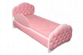 Кровать 160 Гармония 36 Светло-розовый (мягкий бортик) в Лесосибирске - lesosibirsk.mebel54.com | фото