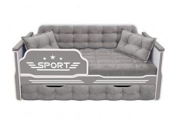 Кровать 170 серии Спорт 1 ящик 45 Серый (подушки) в Лесосибирске - lesosibirsk.mebel54.com | фото