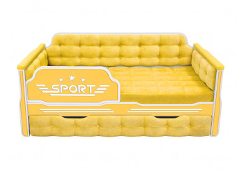 Кровать 170 серии Спорт 1 ящик 74 Жёлтый (мягкие боковые накладки) в Лесосибирске - lesosibirsk.mebel54.com | фото