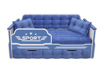 Кровать 170 серии Спорт 1 ящик 85 Синий (подушки) в Лесосибирске - lesosibirsk.mebel54.com | фото