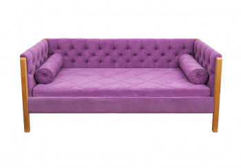 Кровать 180 серии Леди  32 Фиолетовый (подушка валик) в Лесосибирске - lesosibirsk.mebel54.com | фото