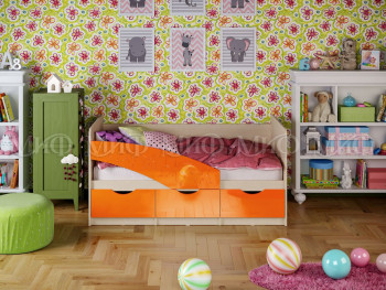 Кровать Бабочки 1,6м (Оранжевый металлик) в Лесосибирске - lesosibirsk.mebel54.com | фото