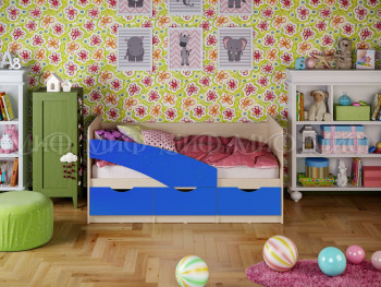 Кровать Бабочки 1,8м (Синий матовый) в Лесосибирске - lesosibirsk.mebel54.com | фото