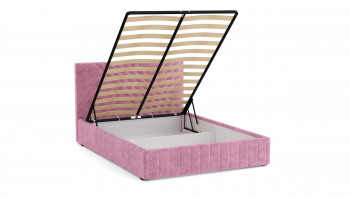 Кровать Гамма ш. 1400 (с основанием для хранения) (велюр тенерифе розовый) в Лесосибирске - lesosibirsk.mebel54.com | фото