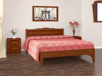 Кровать Карина-7 из массива сосны 1600*2000 Орех в Лесосибирске - lesosibirsk.mebel54.com | фото