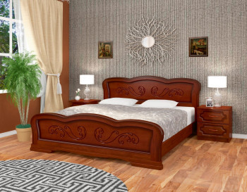 Кровать Карина-8 из массива сосны 1200*2000 Орех в Лесосибирске - lesosibirsk.mebel54.com | фото
