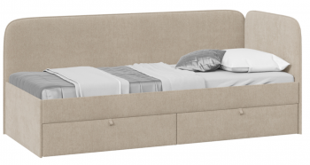 Кровать «Молли» с мягкой обивкой (900) тип 1 (Микровелюр Scandi Cream 03) в Лесосибирске - lesosibirsk.mebel54.com | фото