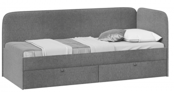 Кровать «Молли» с мягкой обивкой (900) тип 1 (Микровелюр Scandi Graphite 22) в Лесосибирске - lesosibirsk.mebel54.com | фото