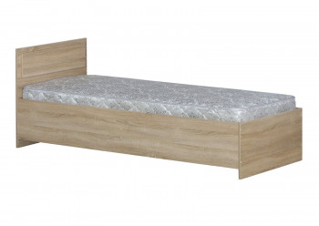 Кровать одинарная 800-2 без матраса (прямые спинки) Дуб Сонома в Лесосибирске - lesosibirsk.mebel54.com | фото