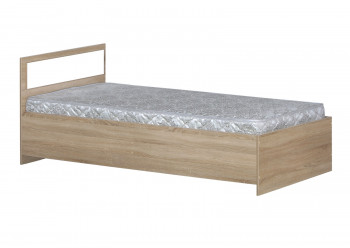 Кровать одинарная 900-2 без матраса (прямые спинки) Дуб Сонома в Лесосибирске - lesosibirsk.mebel54.com | фото