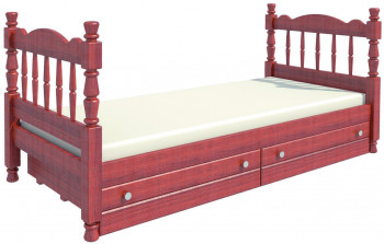 Кровать одинарная Аленка из массива сосны 800*1890 Орех в Лесосибирске - lesosibirsk.mebel54.com | фото