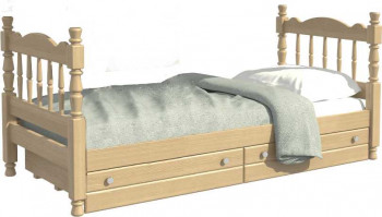 Кровать одинарная Аленка из массива сосны 800*1890 Сосна в Лесосибирске - lesosibirsk.mebel54.com | фото