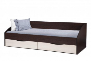 Кровать одинарная "Фея - 3" (симметричная) New (венге / вудлайн кремовый / ДВПО: белый) в Лесосибирске - lesosibirsk.mebel54.com | фото