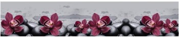 Кухонный фартук КМ 14 Орхидея Цветы Камни в Лесосибирске - lesosibirsk.mebel54.com | фото