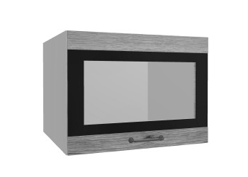 Лофт ВПГСФ 600 шкаф верхний горизонтальный со стеклом высокий с фотопечатью (Дуб майский/корпус Серый) в Лесосибирске - lesosibirsk.mebel54.com | фото