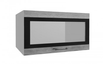 Лофт ВПГСФ 800 шкаф верхний горизонтальный со стеклом высокий с фотопечатью (Дуб майский/корпус Серый) в Лесосибирске - lesosibirsk.mebel54.com | фото