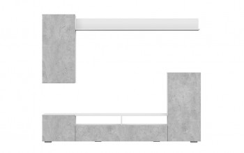 Мебель для гостиной МГС 4 (Белый/Цемент светлый) в Лесосибирске - lesosibirsk.mebel54.com | фото