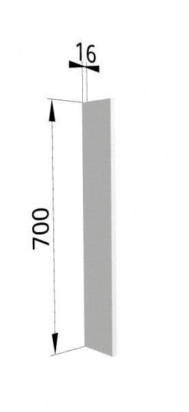 Панель торцевая (для шкафа верхнего торцевого высотой 700 мм) ПТ 400 Мелисса (Графит скин) в Лесосибирске - lesosibirsk.mebel54.com | фото