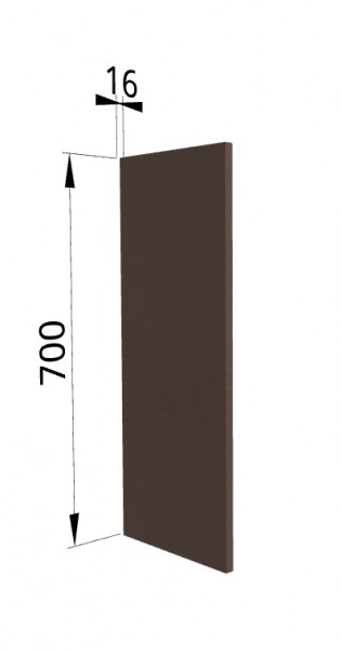 Панель торцевая П Квадро (для шкафа верхнего) Шоколад кожа в Лесосибирске - lesosibirsk.mebel54.com | фото