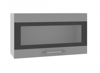 Ройс ВПГСФ 800 Шкаф верхний горизонтальный со стеклом с фотопечатью высокий (Графит софт/корпус Серый) в Лесосибирске - lesosibirsk.mebel54.com | фото