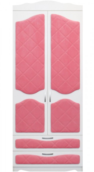 Шкаф 2-х створчатый с ящиками серии Иллюзия 89 Розовый в Лесосибирске - lesosibirsk.mebel54.com | фото