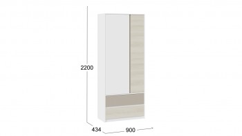 Шкаф для одежды комбинированный «Сканди» Дуб Гарден/Белый/Глиняный серый в Лесосибирске - lesosibirsk.mebel54.com | фото