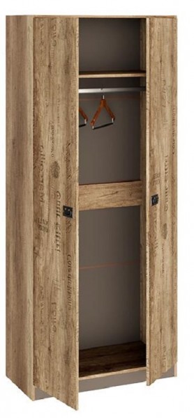 Шкаф для одежды «Пилигрим» (Дуб Каньон светлый, Фон серый) в Лесосибирске - lesosibirsk.mebel54.com | фото