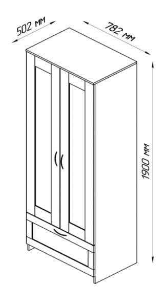 Шкаф двухдверный Сириус с 1 ящиком белый в Лесосибирске - lesosibirsk.mebel54.com | фото