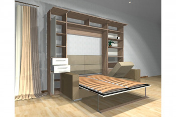 Шкаф-кровать с диваном Каролина в Лесосибирске - lesosibirsk.mebel54.com | фото