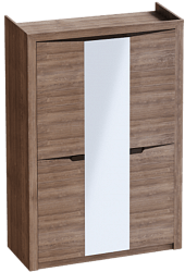 Шкаф трехдверный Соренто Дуб стирлинг/Кофе структурный матовый в Лесосибирске - lesosibirsk.mebel54.com | фото