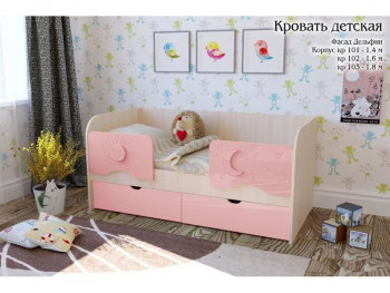 Соня Кровать детская 2 ящика 1.6 Розовый глянец в Лесосибирске - lesosibirsk.mebel54.com | фото